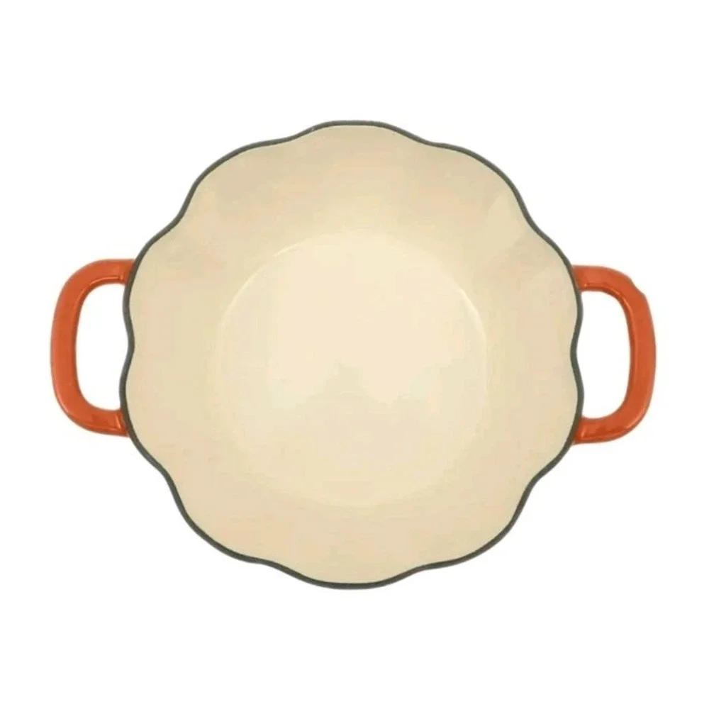 Pioneer Woman 3.5-Quart Enamel-on-Cast Iron Pumpkin Dutch Oven Orange